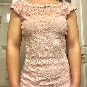 Express light pink or blush convertible lace top
